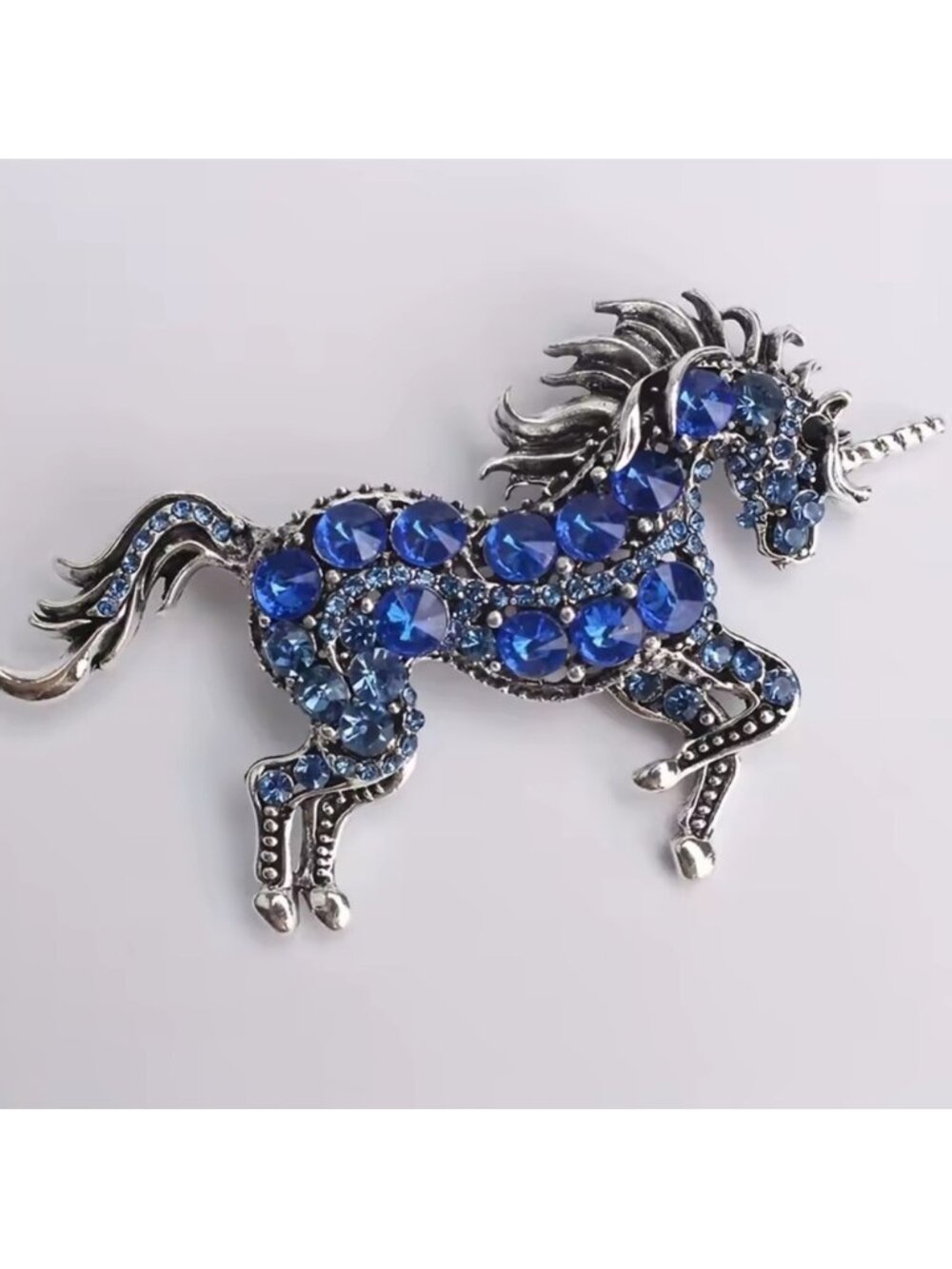 Fantasy Unicorn Pink Crystal Accent Brooch